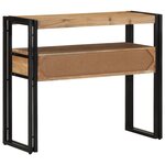Table Console vidaXL Noir 90x33x75 cm en Bois d'Acacia Massif et Métal