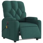 vidaXL Fauteuil de massage inclinable électrique Vert foncé Tissu