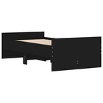 vidaXL Cadre de lit avec tiroirs noir 90x190 cm