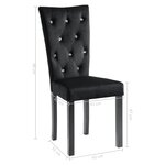 vidaXL Chaises à manger lot de 4 Noir Velours