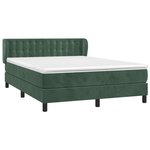 vidaXL Sommier à lattes de lit et matelas Vert foncé 140x190cm Velours