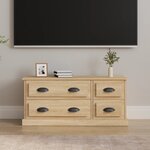 vidaXL Meuble TV chêne sonoma 100x35 5x45 cm bois d'ingénierie