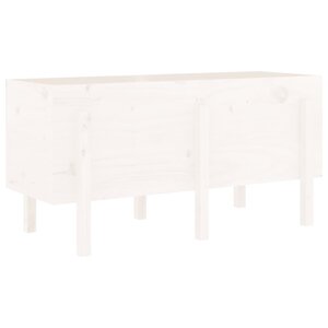 vidaXL Lit surélevé de jardin blanc 121x50x57 cm bois de pin massif
