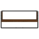 vidaXL Étagère murale avec barre chêne marron 65x25x30 cm