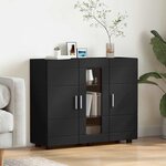 vidaXL Cabinet en Bois Noir 88 5 x 30 5 x 73 cm Bois d'ingénierie