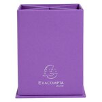 Pot À Crayons Carré 4 Compartiments Carton Teksto - Violet - X 8 - Exacompta