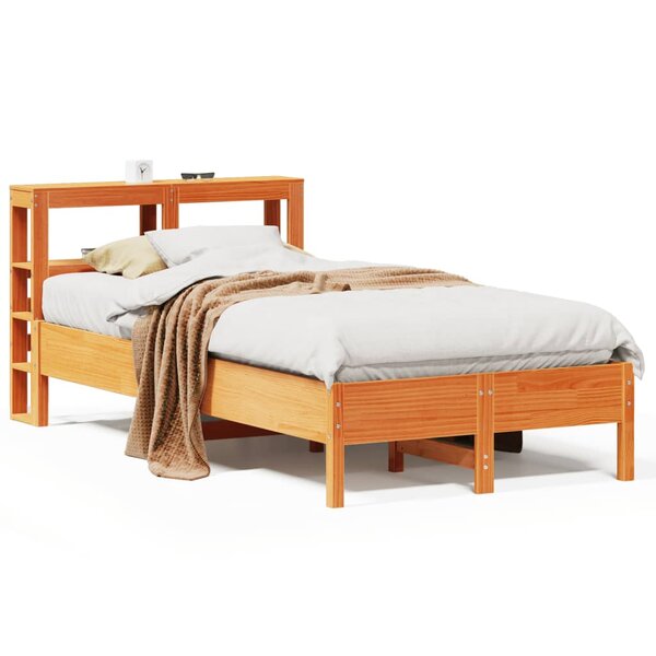vidaXL Cadre de lit sans matelas cire marron 75x190 cm bois pin massif