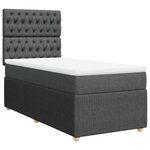 vidaXL Sommier à lattes de lit avec matelas Gris foncé 90x200 cm Tissu