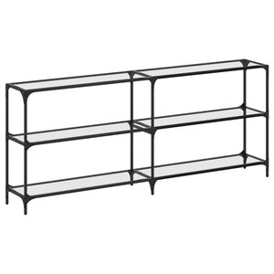 vidaXL Table console avec dessus en verre transparent 194 5x30x81 cm