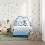 vidaXL Cadre de lit pour tout-petit avec tête de lit Bleu 70 x 140 cm