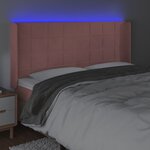 vidaXL Tête de lit à LED Rose 183x16x118/128 cm Velours