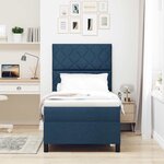 vidaXL Lit à ressorts avec matelas Bleu 90 x 190 cm tissu