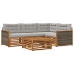vidaXL Ensemble de canapés d'extérieur 5 Pièces Naturel et gris clair