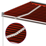 vidaXL Auvent automatique capteur de vent/LED 400x300 cm Orange/marron