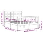 vidaXL Cadre de lit sans matelas blanc bois de pin massif