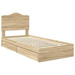 vidaXL Lit de Rangement Chêne Sonoma 90 x 200 cm Bois d'ingénierie
