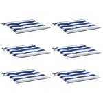 vidaXL Coussins de chaise de jardin lot de 6 40x40x4 cm tissu