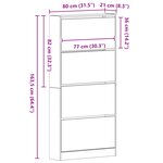 vidaXL Armoire à chaussures Chêne noir Bois d'ingénierie