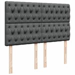 vidaXL Sommier à lattes de lit avec matelas Gris foncé 140x200cm Tissu