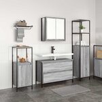 vidaXL Ensemble de mobilier de salle de bain 3 Pièces Sonoma gris
