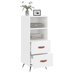 vidaXL Buffet Blanc brillant 34 5x34x90 cm Bois d'ingénierie