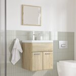 vidaXL Ensemble de meubles de salle de bain 3 Pièces chêne sonoma