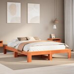 vidaXL Cadre de lit sans matelas cire marron 160x200cm bois pin massif