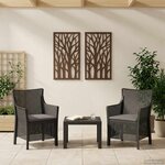 vidaXL Ensemble salon avec coussin 3 Pièces Anthracite PP