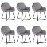 vidaXL Chaises à manger lot de 6 gris velours