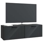 vidaXL Meuble TV mural Noir 98 x 31 x 30 cm Bois d'ingénierie