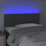 vidaXL Tête de lit à LED Gris foncé 100x5x78/88 cm Tissu