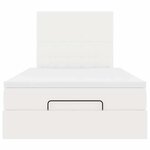 VidaXL Cadre de lit ottoman avec matelas blanc 120x200 cm similicuir