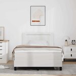 vidaXL Lit à ressorts avec matelas blanc  petit double  simili cuir.