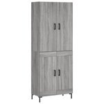 vidaXL Buffet haut Sonoma gris 69 5x34x180 cm Bois d'ingénierie