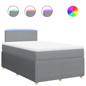 vidaXL Sommier à lattes de lit avec matelas Gris clair 120x200cm Tissu