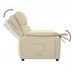 vidaXL Fauteuil inclinable Crème Tissu