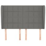 vidaXL Tête de lit avec oreilles Gris foncé 147x23x118/128 cm Tissu