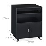 Caisson de bureau mobile pratique avec tiroir à clavier 80 x 40 x 60 cm en métal noir 13_0009848