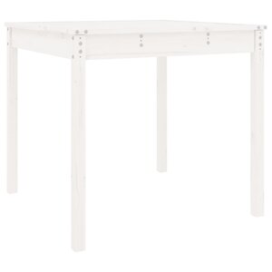vidaXL Table de jardin blanc 82 5x82 5x76 cm bois massif de pin