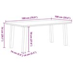 vidaXL Table à manger marron clair bois de chêne massif rectangulaire