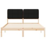 vidaXL Cadre de lit avec tête de lit rembourrée Noir 135 x 190 cm