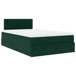 vidaXL Cadre de lit ottoman avec matelas vert foncé 120x200 cm velours
