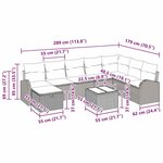 vidaXL Ensemble de canapé de jardin avec coussin 9 Pièces Noir et crème