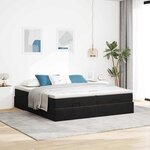 VidaXL Cadre de lit ottoman avec matelas noir 180x200cm velours