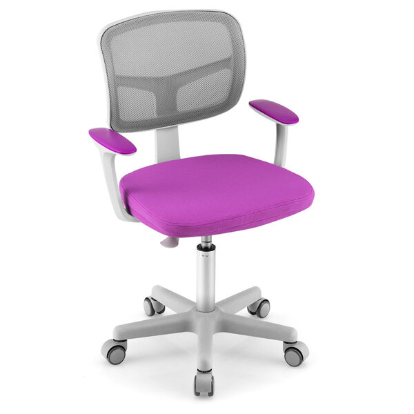Chaise de bureau enfant réglable en hauteur 54 x 50 x 80-91 5 cm avec mise en posture ergonomique style contemporain en PVC violet 20_0011126