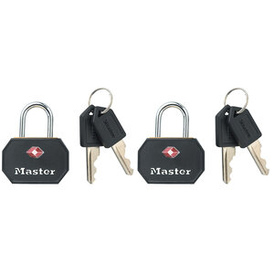 Pack de 2 Cadenas à Clés TSA  Noir   4 x 3 x 2 2 cm
