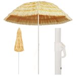 vidaXL Parasol de plage Naturel 240 cm Style hawaïen
