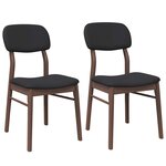 vidaXL Chaises à manger coussins 2 Pièces marron bois massif caoutchouc