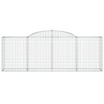 vidaXL Paniers à gabions arqués 15 Pièces 300x50x100/120 cm fer galvanisé