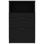 vidaXL Table de chevet Noir Bois d'ingénierie